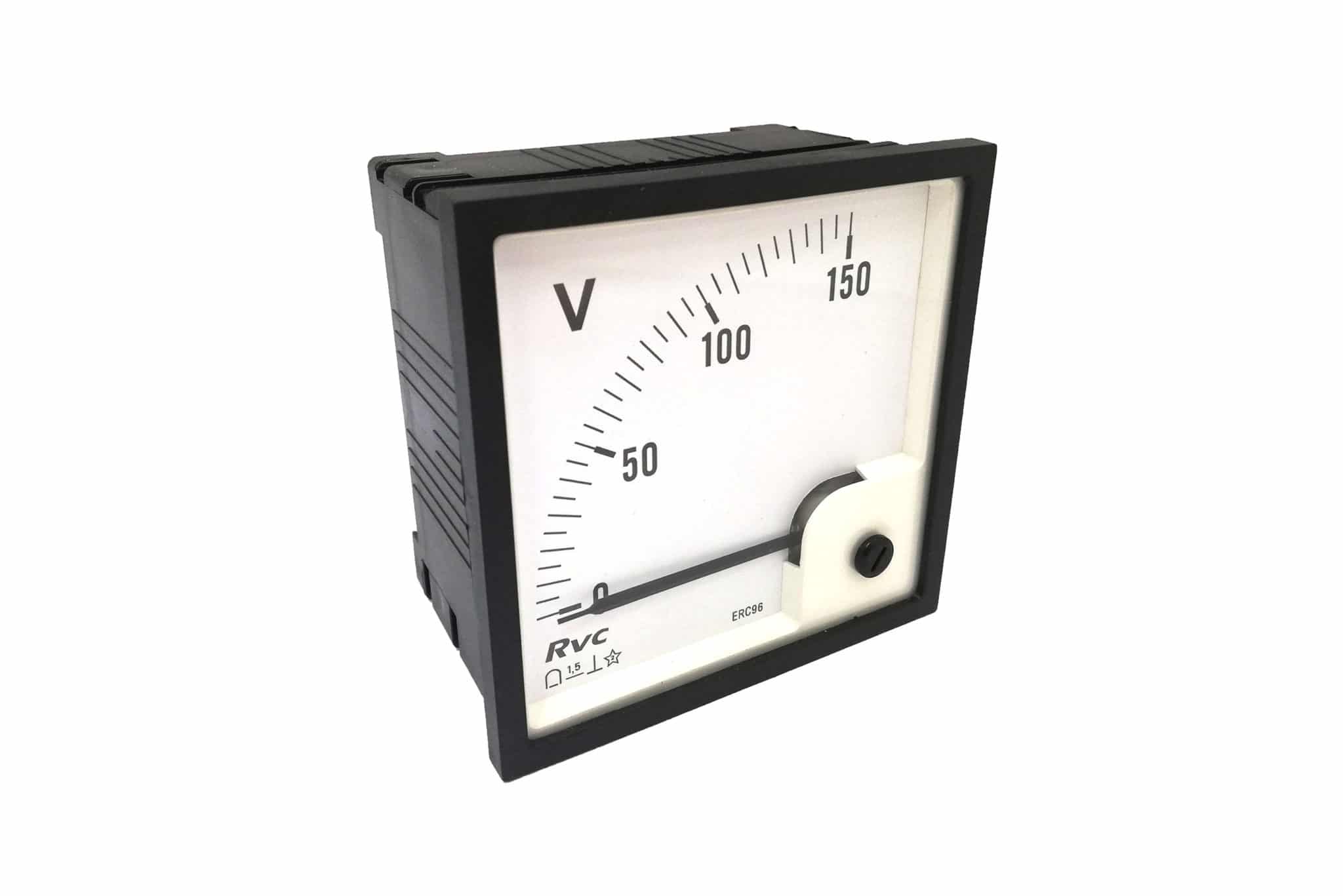 DC Voltmeter 96x96 Analogue Various Ranges Model ERC96 Revalco