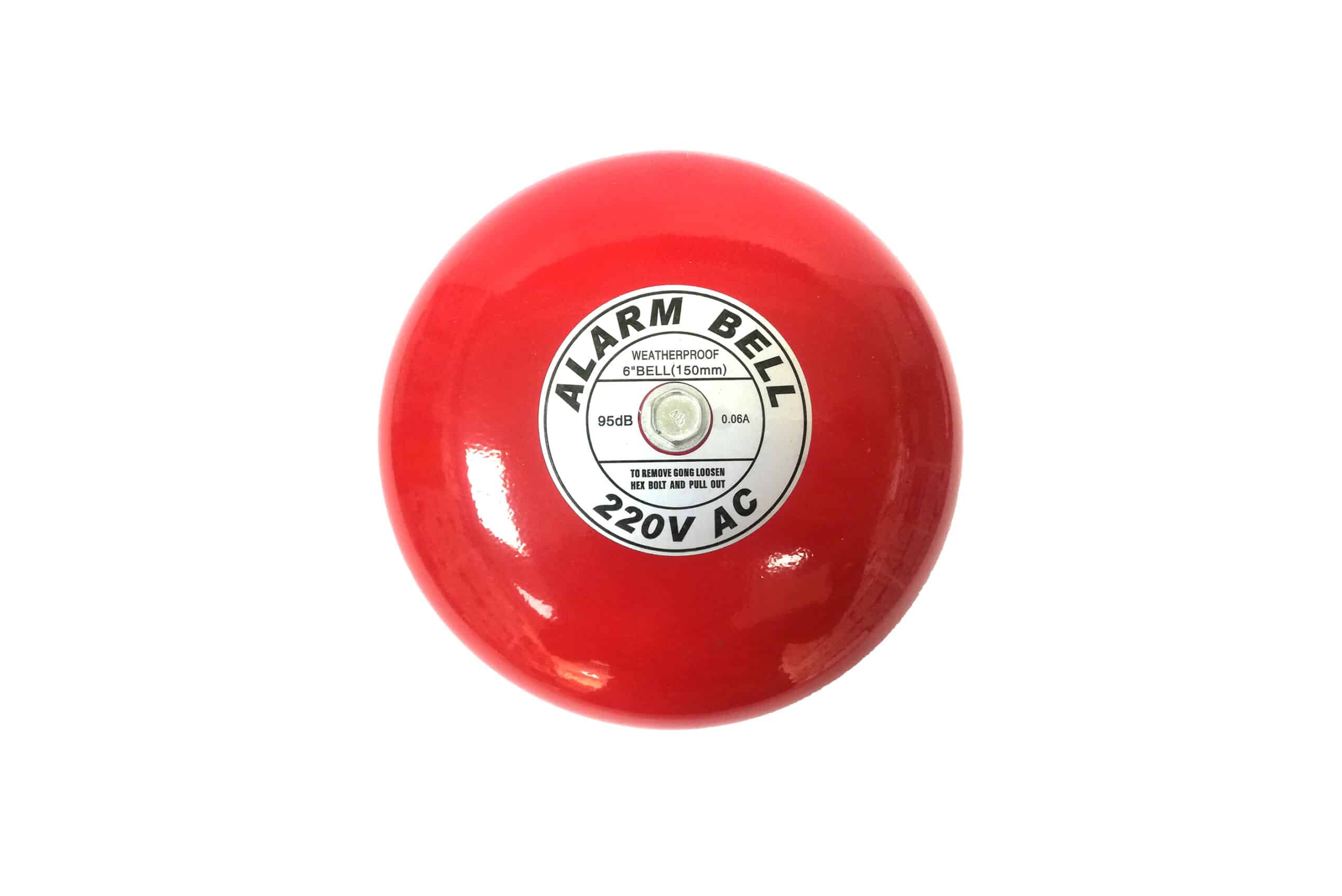 Alarm Bell 220V 6 Inches 95db Weatherproof Red BL150 Auspicious